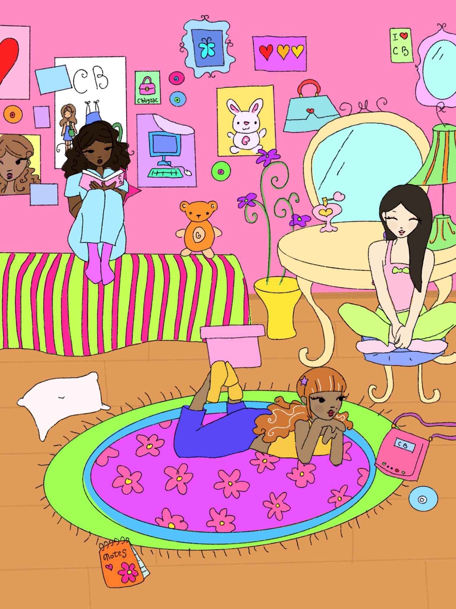 cartoon school sleepover by tiffany